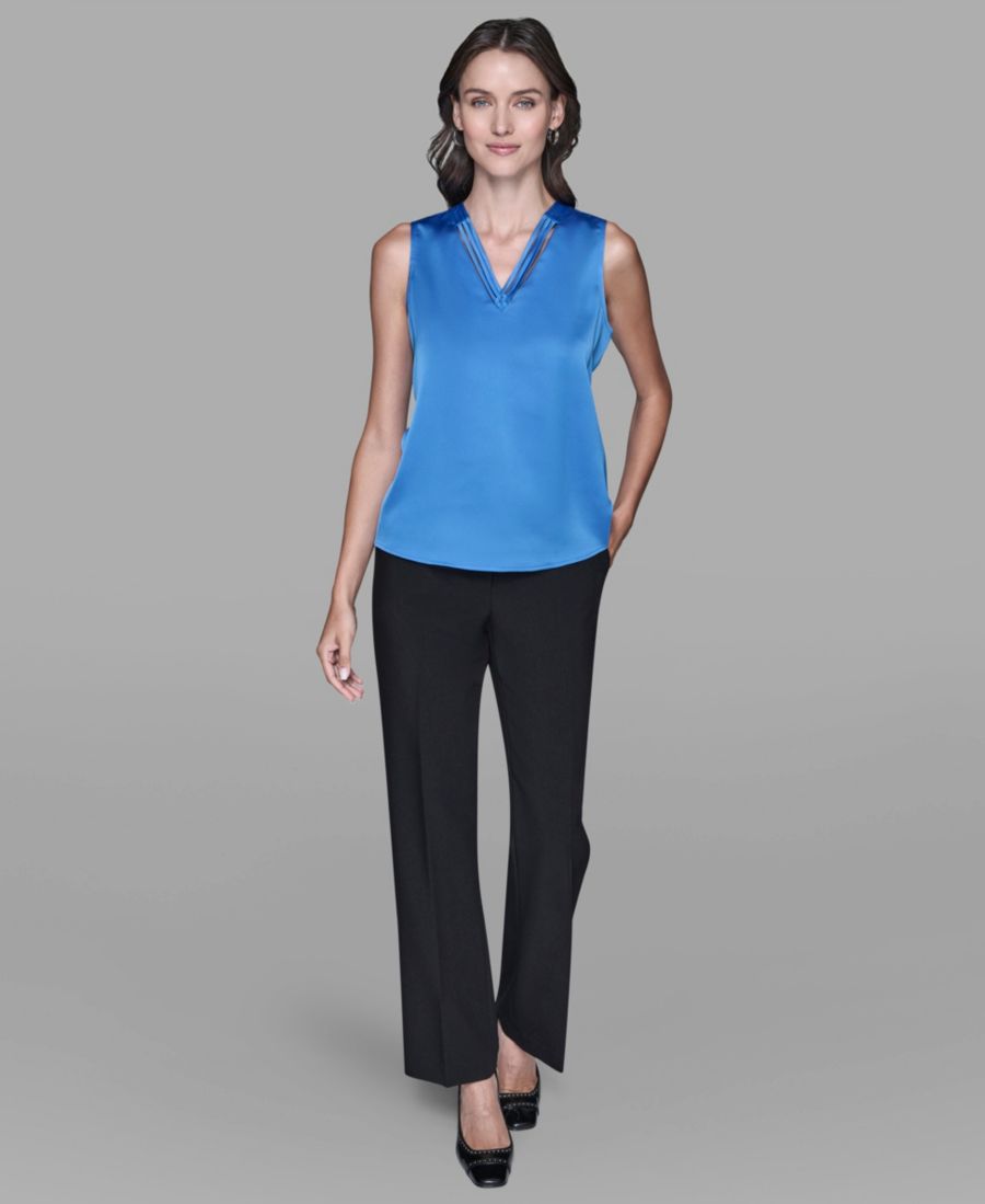 

Женская блузка без рукавов с V-образным вырезом KARL LAGERFELD PARIS, French Blue