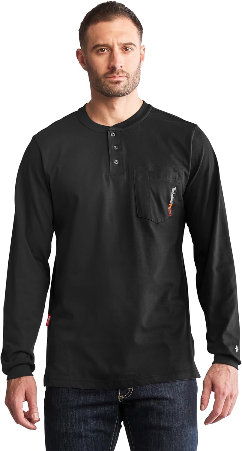 

Рубашка Timberland PRO Unisex-Adult Big & Tall Fr Cotton Core Henley, Black