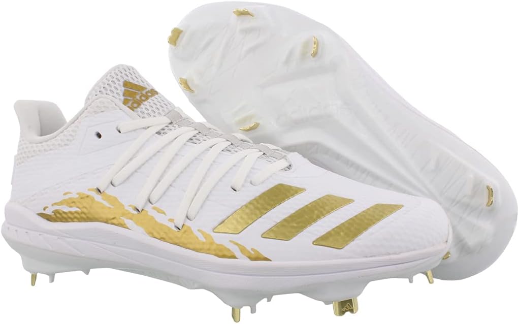 Бейсбольные бутсы для мужчин Adidas Afterburner 6, белый/черный/золотой — фото 4