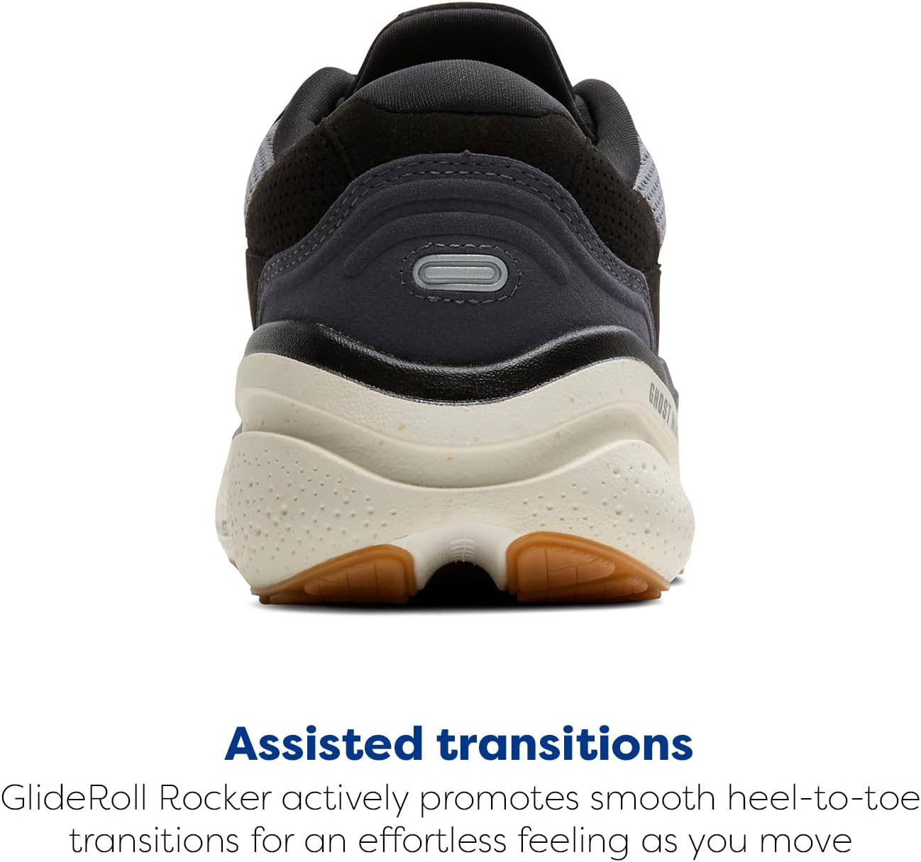 Мужские кроссовки Brooks Ghost Max из замши и кожи нейтральной модели для бега и ходьбы, черный — фото 3