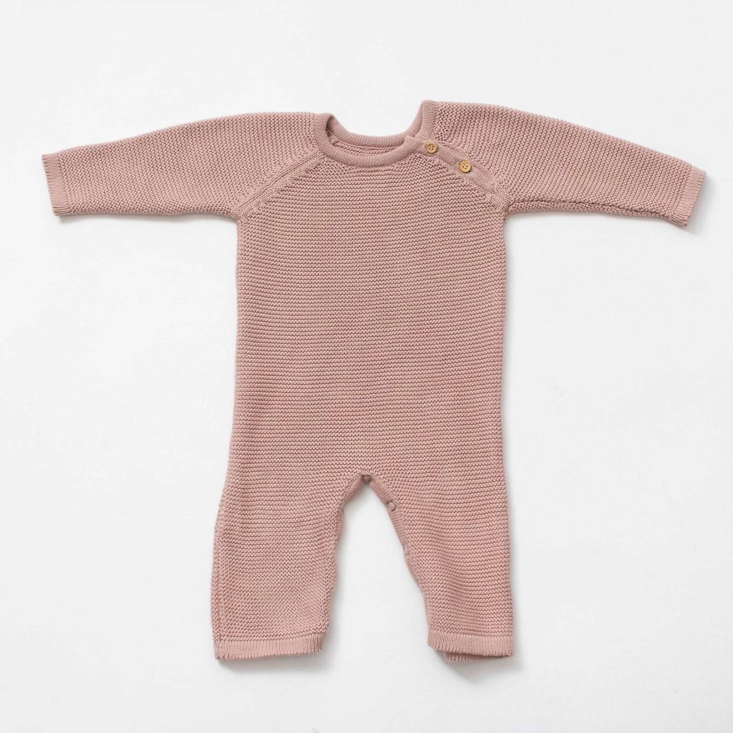 

Детский трикотажный комбинезон с длинными рукавами в цвете Dusty Pink Zestt Organics