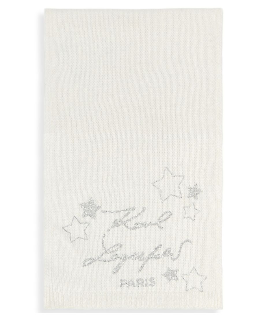 

Женский шарф с декоративными заклепками в виде звезд KARL LAGERFELD PARIS, Ivory