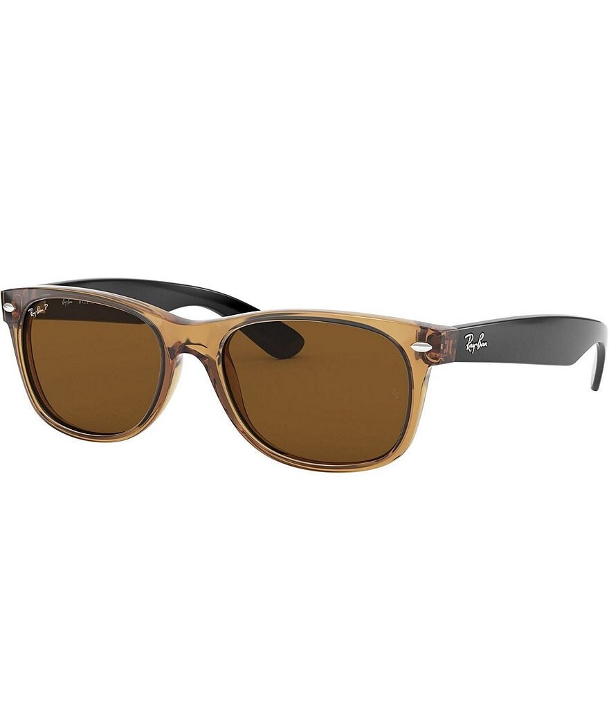 

Солнцезащитные очки Ray-Ban унисекс New Wayfarer 55 мм, квадратные поляризованные, коричневый
