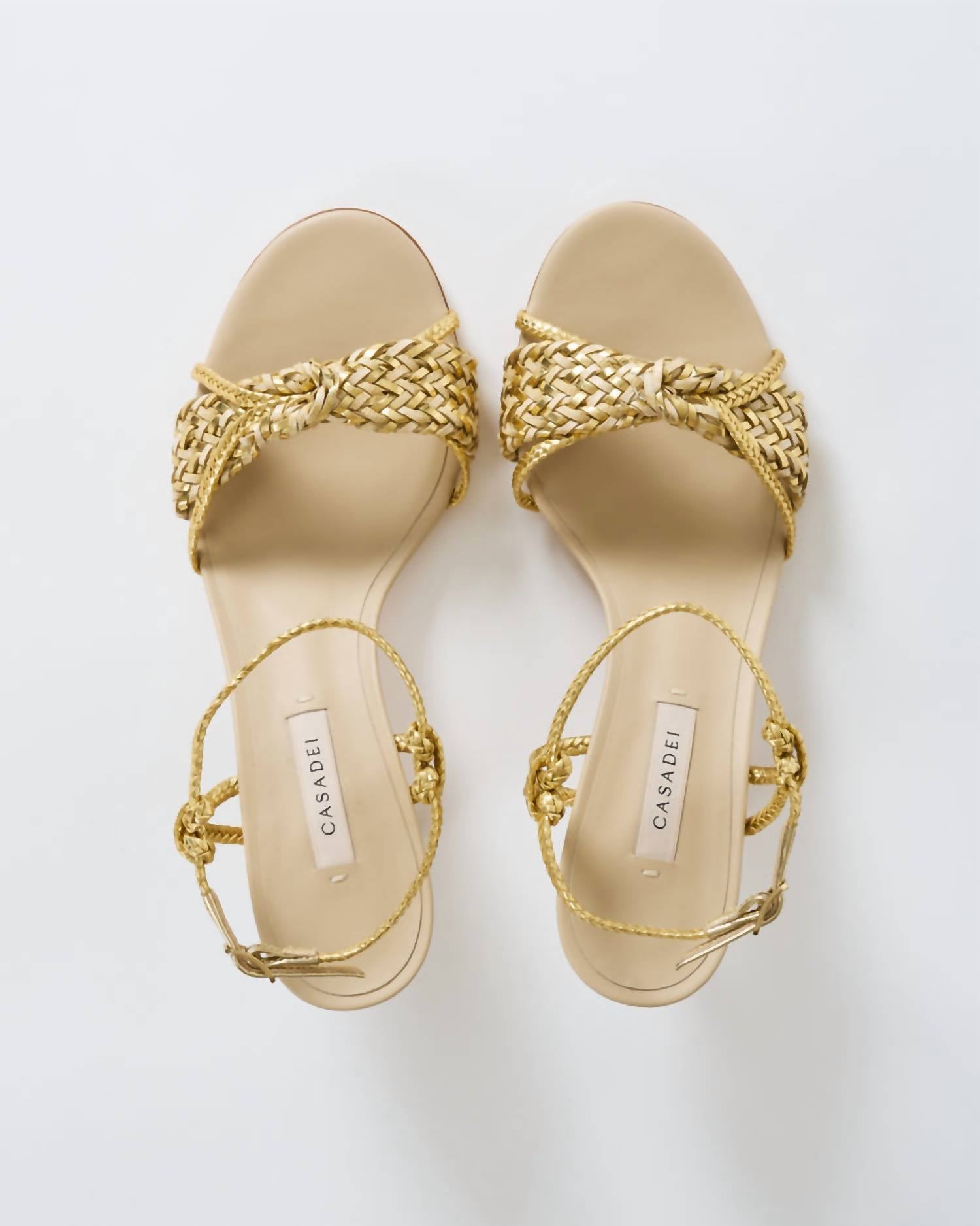 Женские мюли Julia Marbella на каблуке в цвете Bambu и Oro Casadei, Bambu'+Oro — фото 4