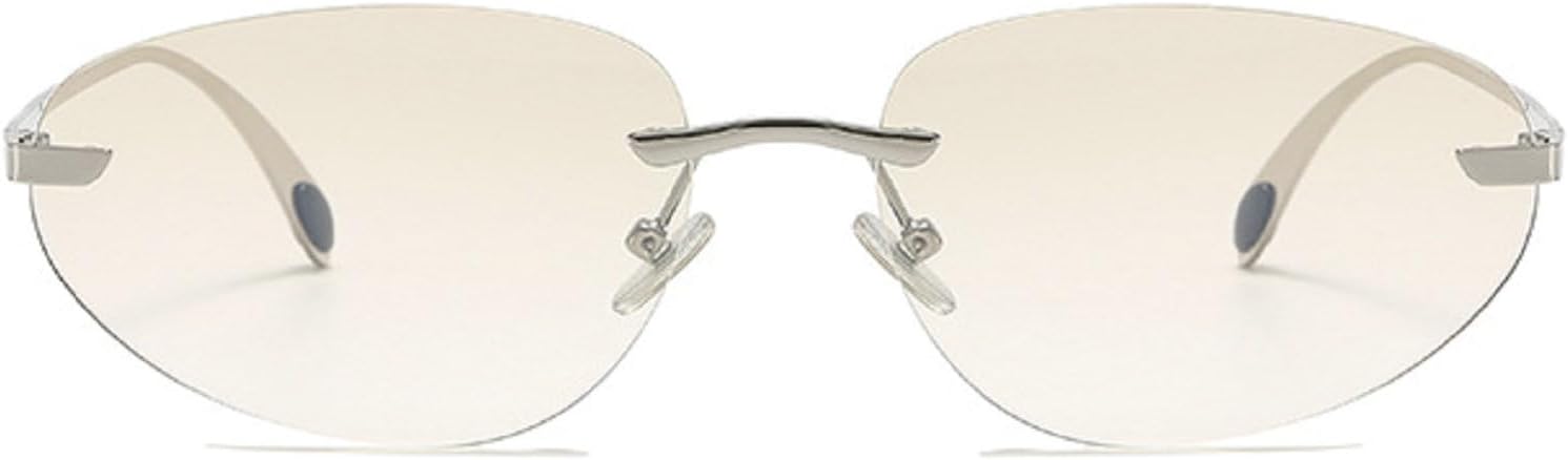 

Женские солнцезащитные очки «кошачий глаз»: модные, маленькие, овальной формы, в стильной металлической оправе, без оправы, защита от ультрафиолета UV400 N45 mincl, Silver