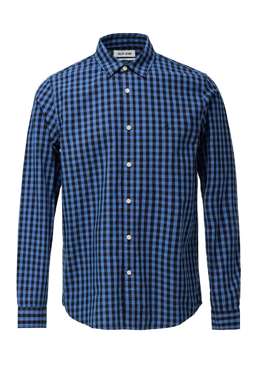 

Клетчатая рубашка Salsa Jeans Slim fit Button Up Shirt, цвет mottled blue/black