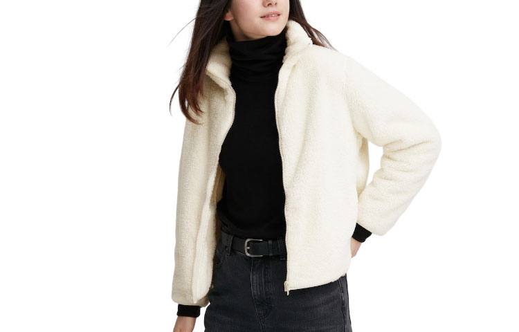 UNIQLO Вельветовое пальто женское цвета айвори, Ivory — фото 3