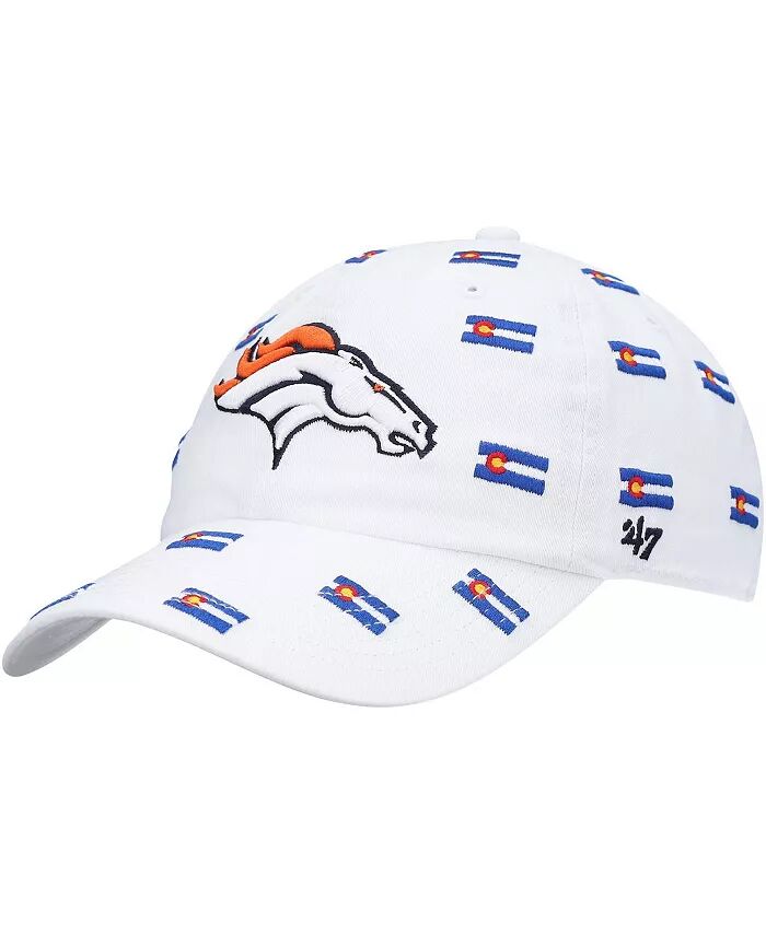 

Женская белая кепка Denver Broncos Confetti Clean Up '47, регулируемая '47 Brand