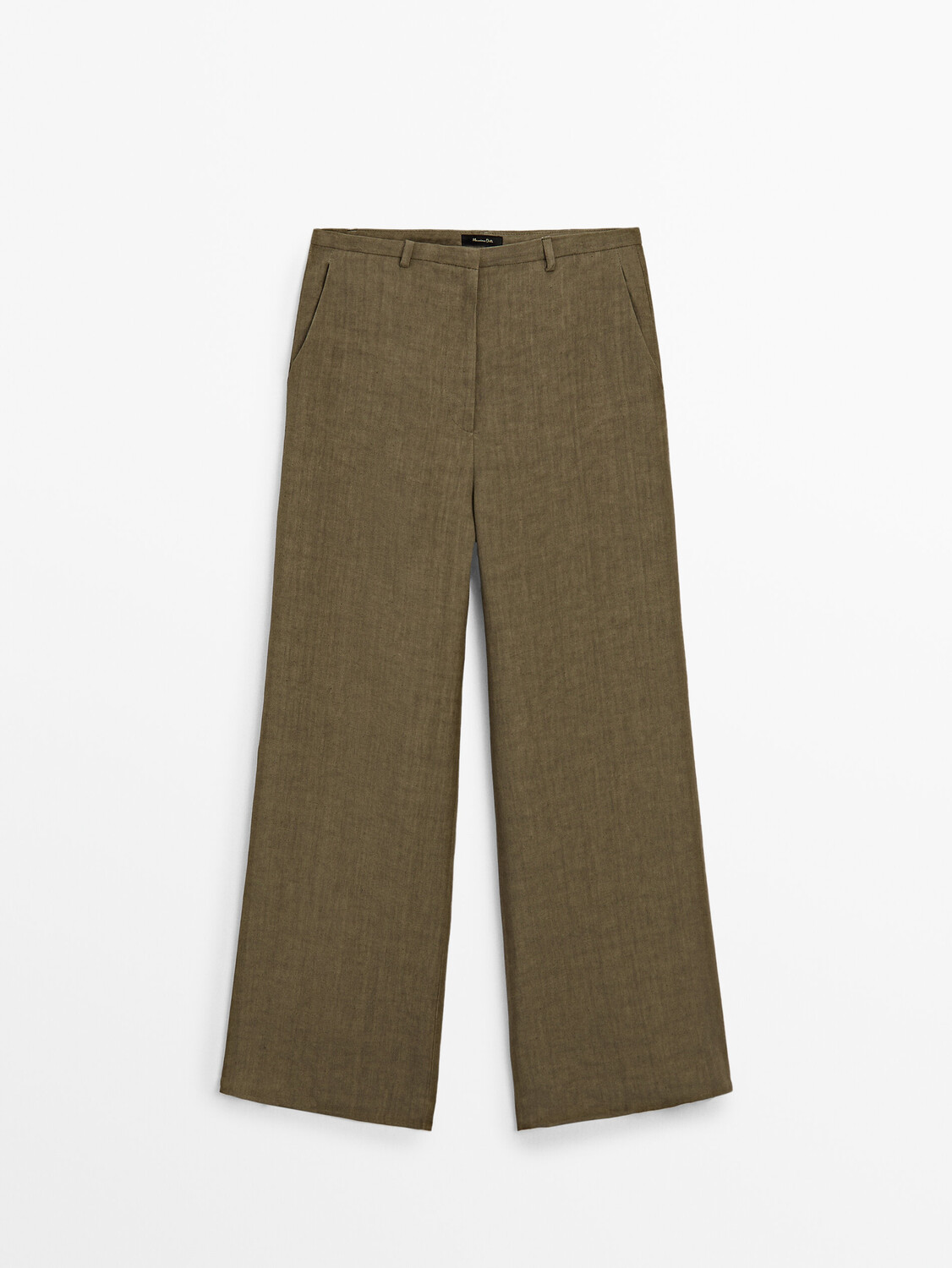 

Широкие брюки из льна в комплекте Massimo Dutti, зеленый