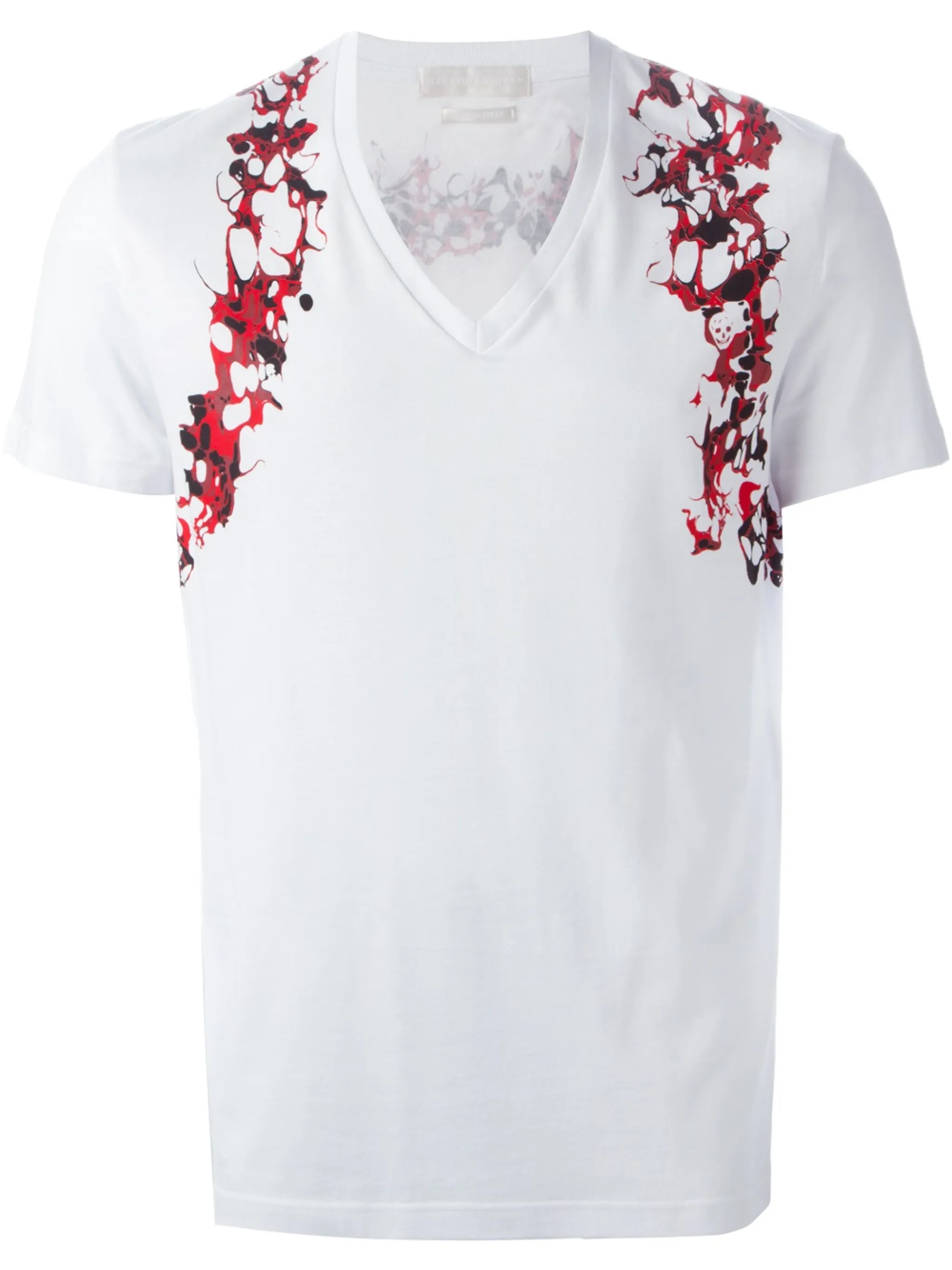 

Футболка с мраморным принтом Alexander Mcqueen, белый