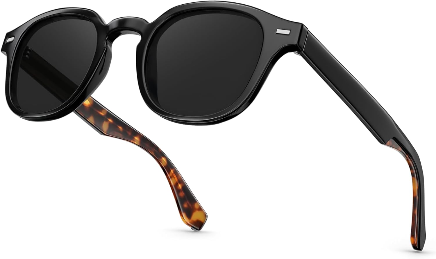 

Превосходная ацетатная оправа, устойчивые к царапинам и соленой воде линзы с олеофобным покрытием, винтажные поляризованные солнцезащитные очки для мужчин и женщин CARA OPTICAL, Vintage Black/Tortoise&grey Lens