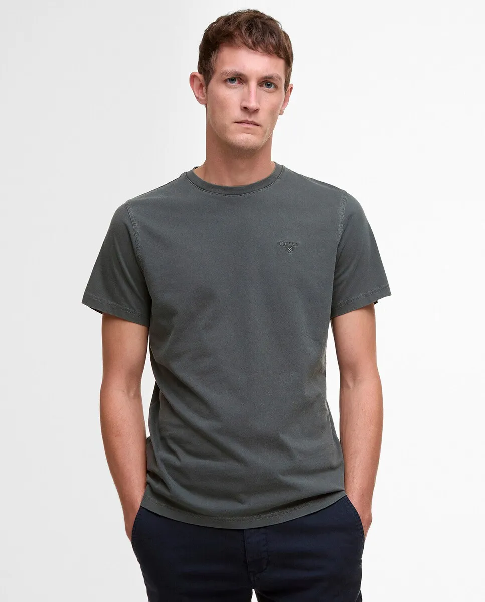 

Мужская однотонная футболка с коротким рукавом Barbour, цвет Verde Militar