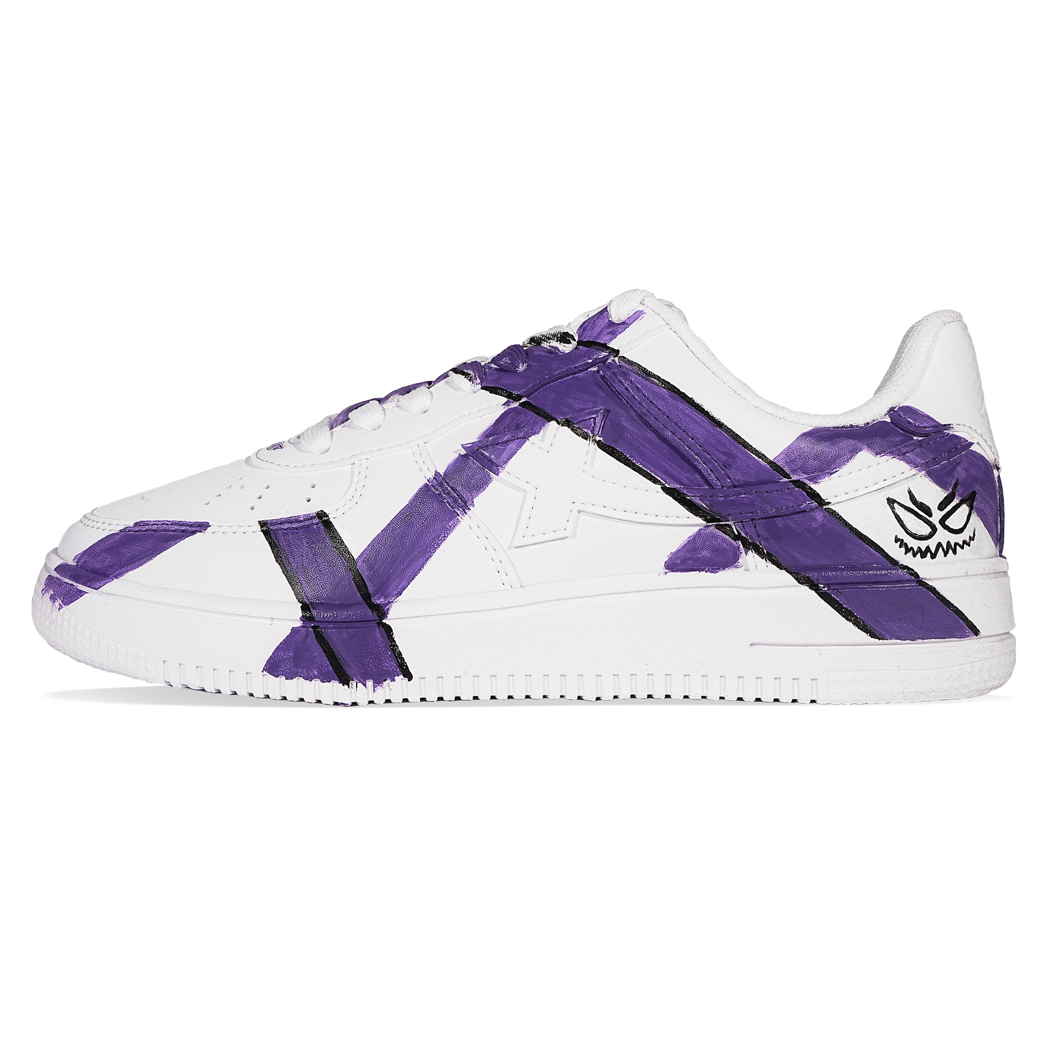 

XTEP Кроссовки Air Force One нескользящие амортизирующие износостойкие низкие скейтерские унисекс бело-фиолетовые, цвет White Purple