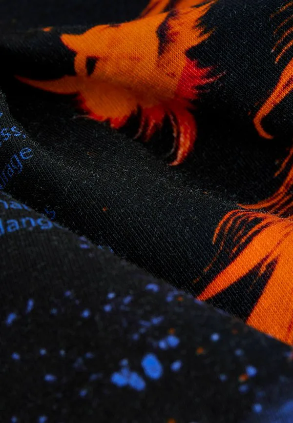 Футболка с коротким рукавом и стандартным принтом по всей поверхности Next, Black Orange Dragon — фото 3