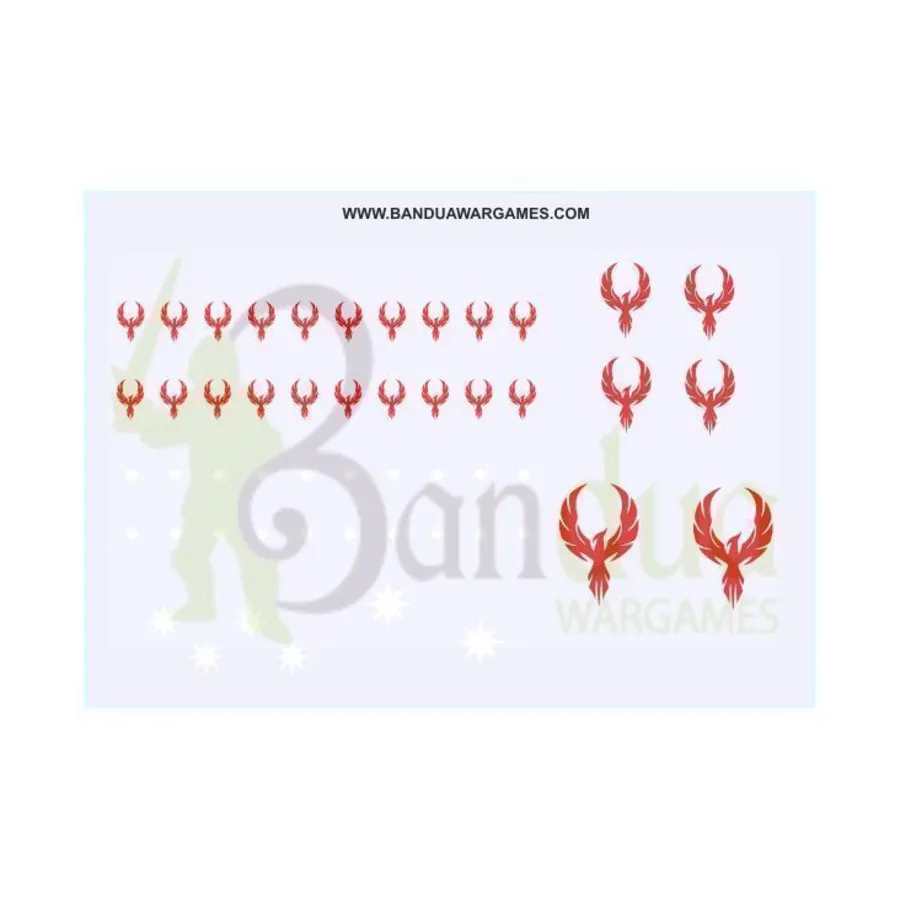 

Лист с наклейками Red Fenix ​​с символом, Decal Sheets (Bandua Wargames)
