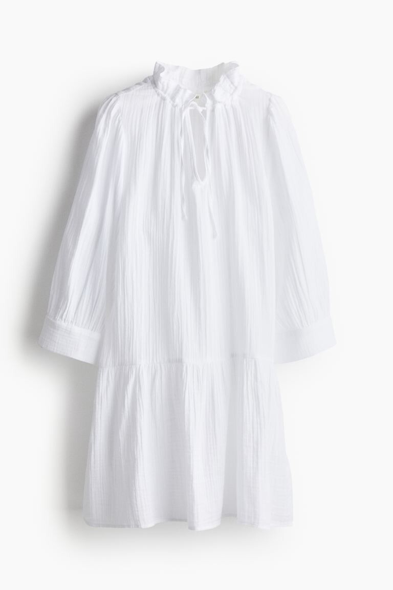 

Хлопковое платье с завязками H&M, белый