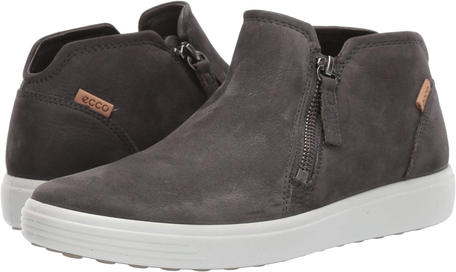 

Кроссовки Soft 7 Low Cut Zip Bootie ECCO, цвет Dark Shadow