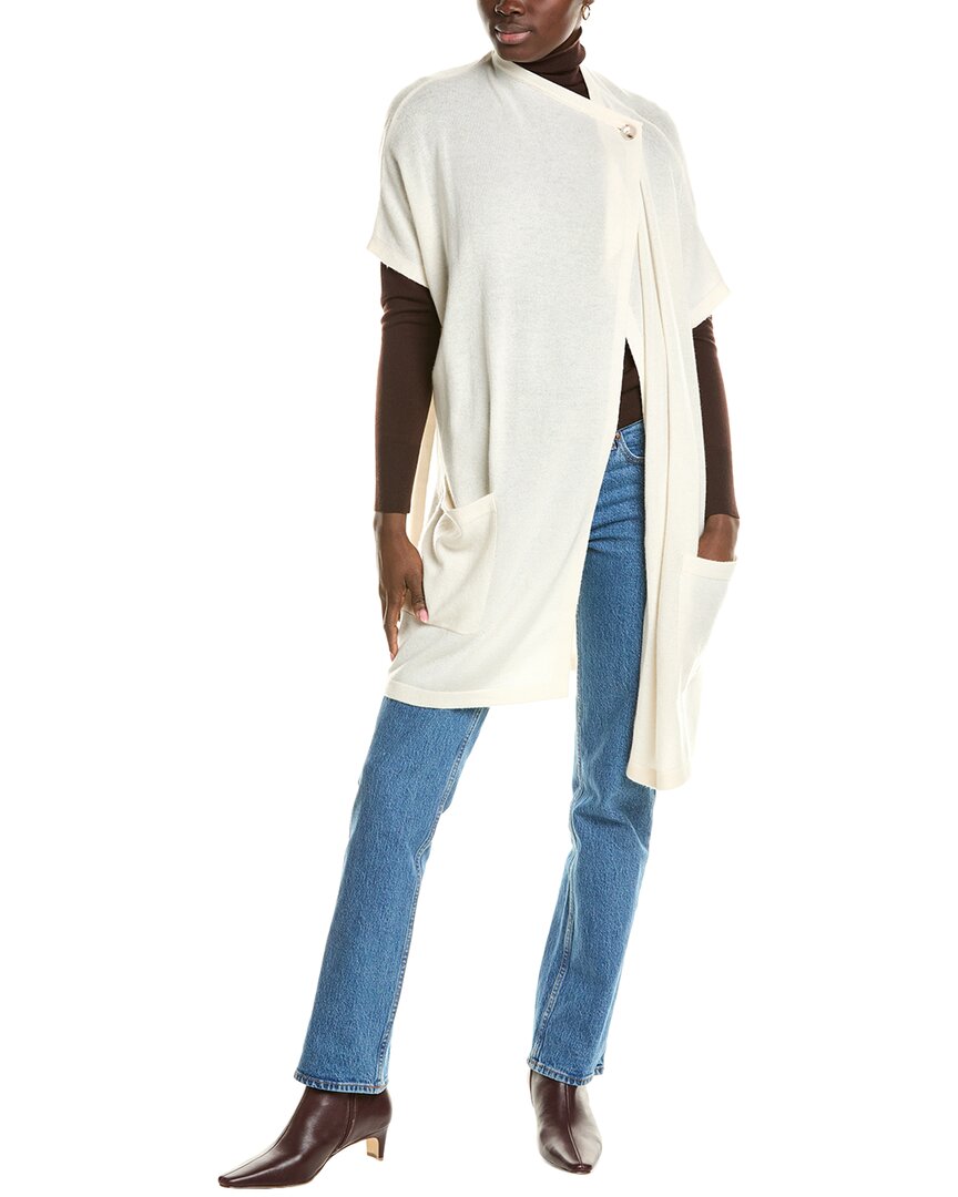 

Пончо Brodie Cashmere Luxe из шерсти и смеси кашемира, белый