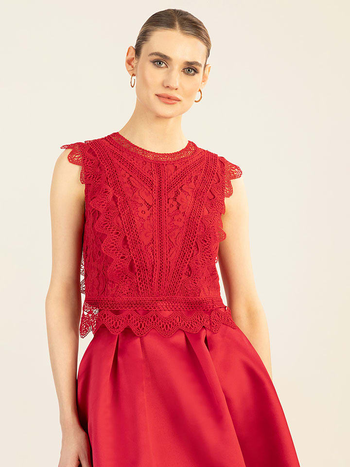 

APART Кружевной топ красного цвета