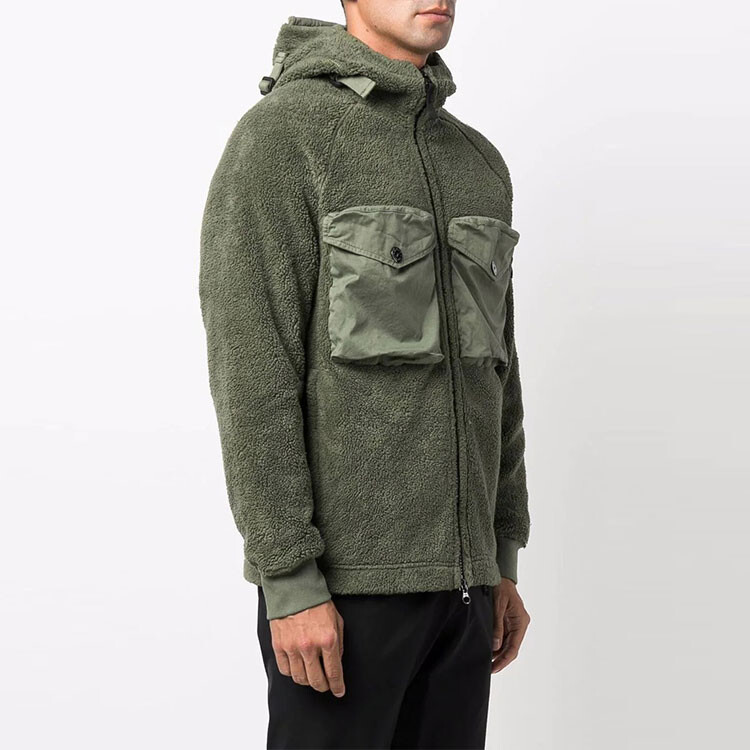 Бархатная куртка мужская зеленая Stone Island, зеленый — фото 4
