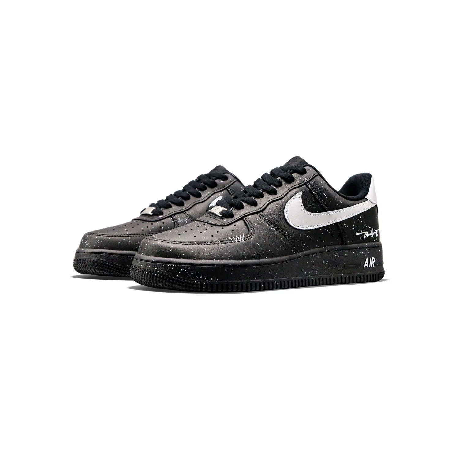 Детские скейтбординг кеды Nike Air Force 1 Low Black Silver — фото 4