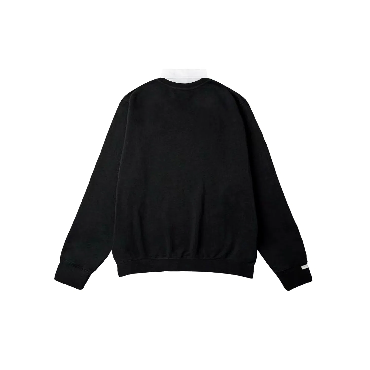 Свитшот LABEL Unisex Black с поло-воротником, умеренный, имитация двуслойности Adidas — фото 4