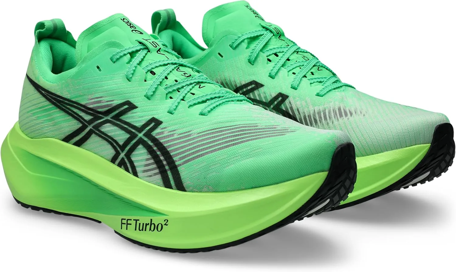Беговые кроссовки ASICS Unisex MEGABLAST, зеленый/черный — фото 2