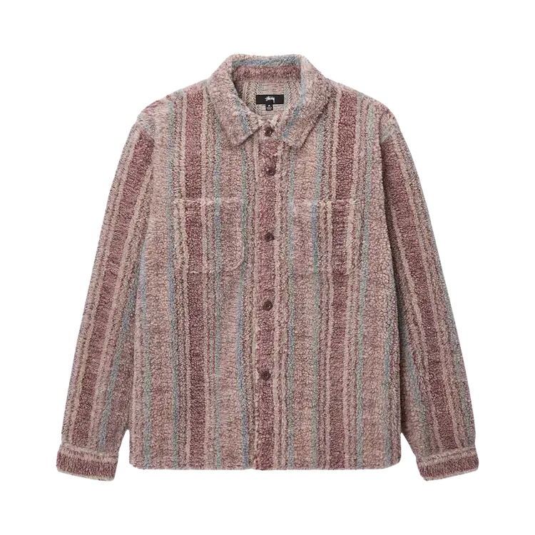 

Рубашка Stussy Stripe Sherpa 'Berry', разноцветный