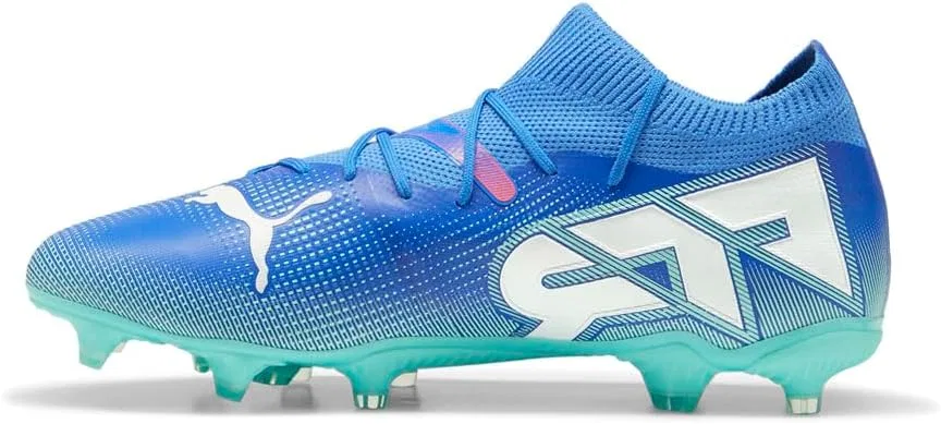 Мужские футбольные бутсы Puma Future 7 Match Fg/AgSoccer, Bluemazing White Electric Peppermint — фото 3