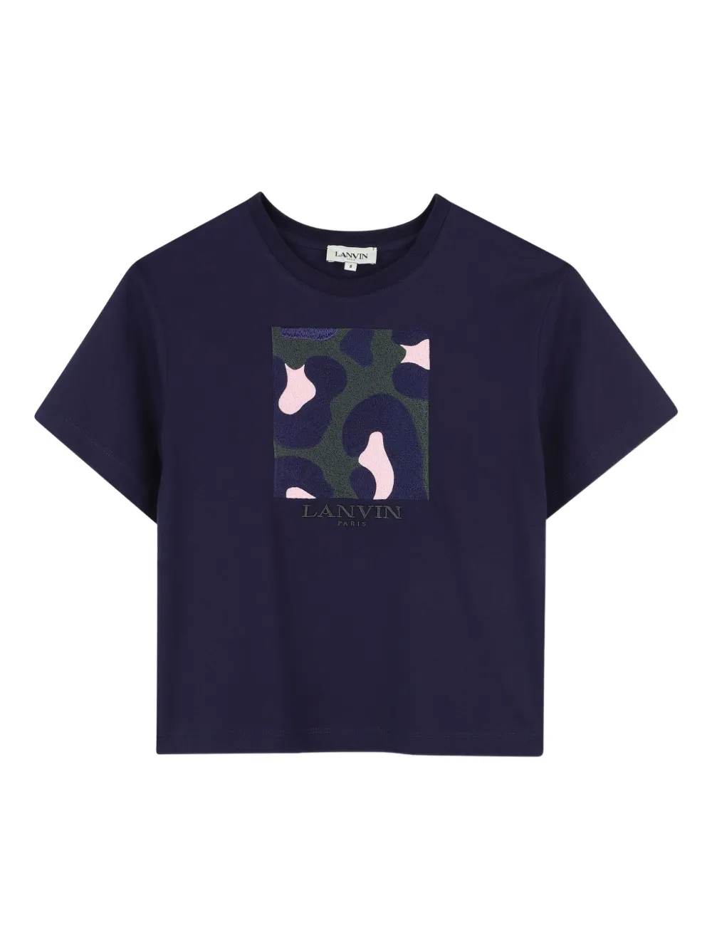

Укороченная футболка с нашивкой Lanvin Enfant, синий