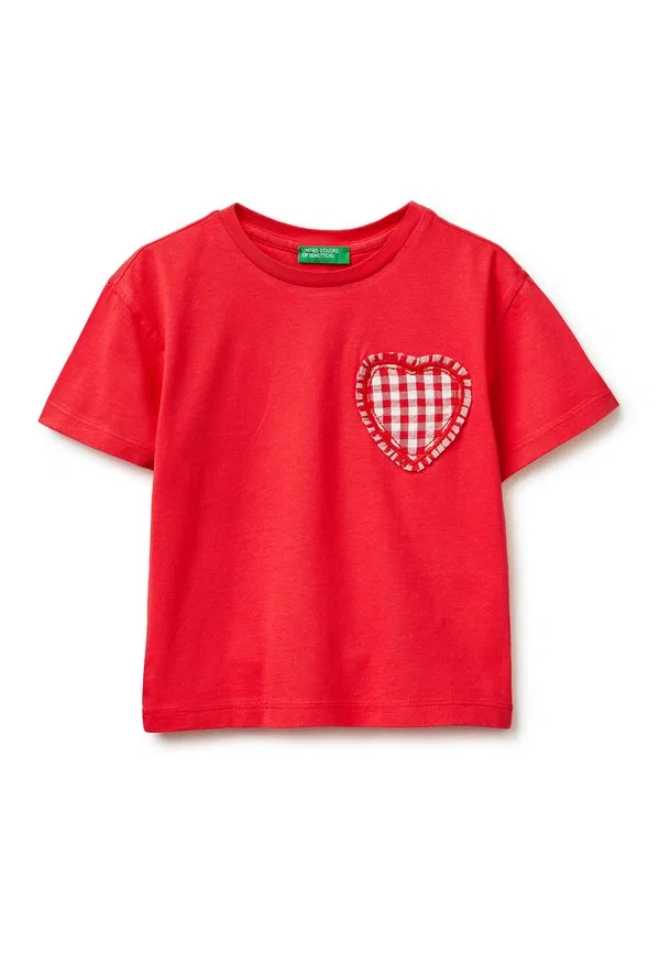 Футболка с клетчатым принтом United Colors Of Benetton, Red