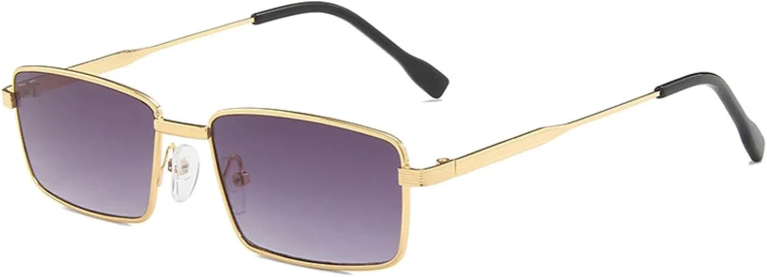 

Солнцезащитные очки в металлической оправе, унисекс, модные, винтажные, роскошные, для путешествий, вождения, защита от УФ-излучения UV400 TKKTLLT, Gold Gradient Gray