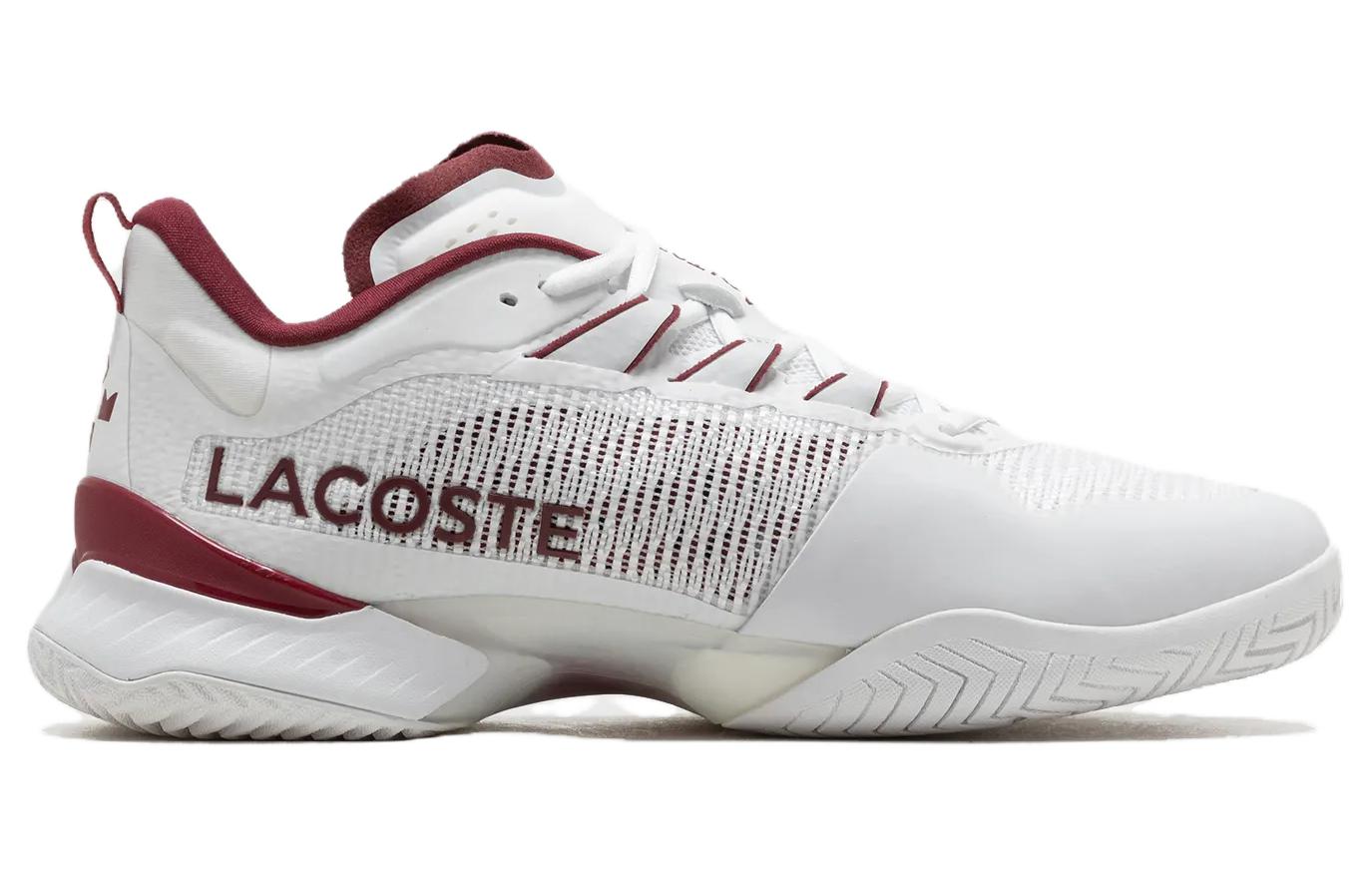LACOSTE Кроссовки мужские белые с красным низкие — фото 3