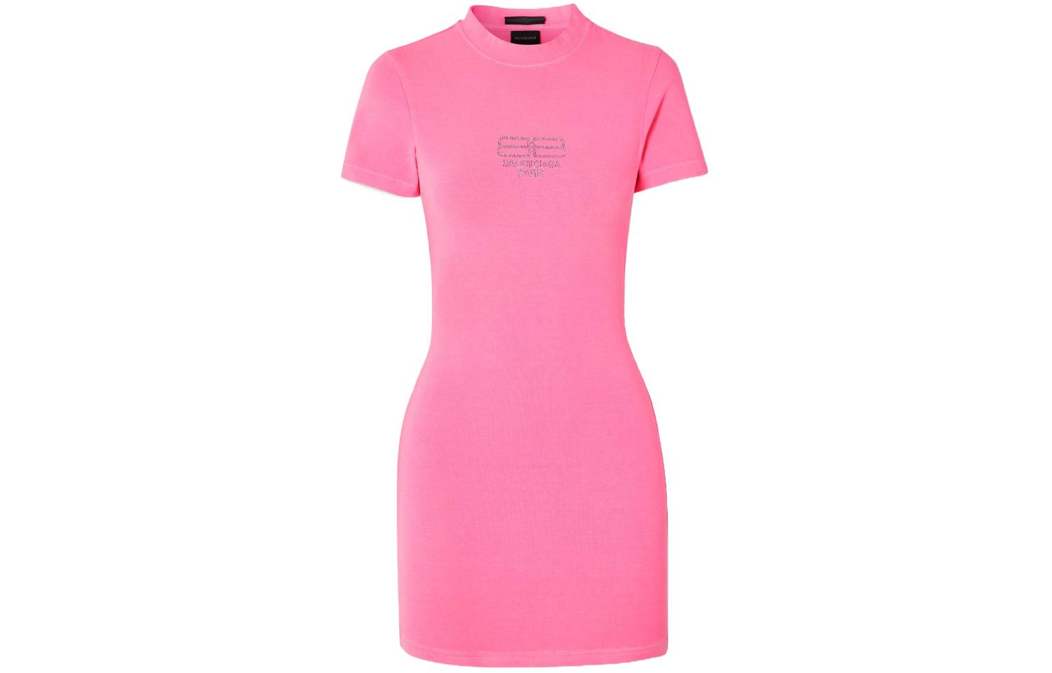 

Balenciaga Платье с короткими рукавами, облегающее, женское, розовое