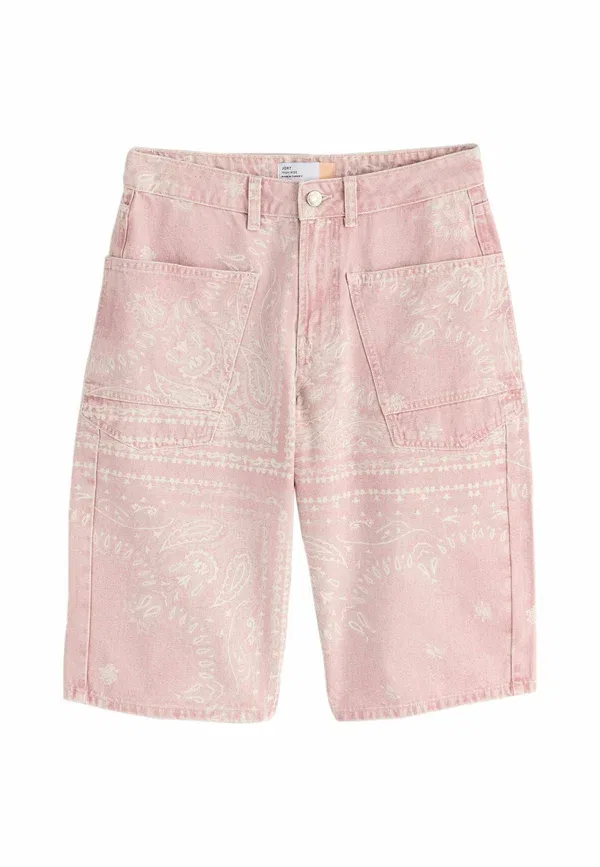 Шорты джинсовые Next, pink bandana print, розовый принт бандана — фото 4
