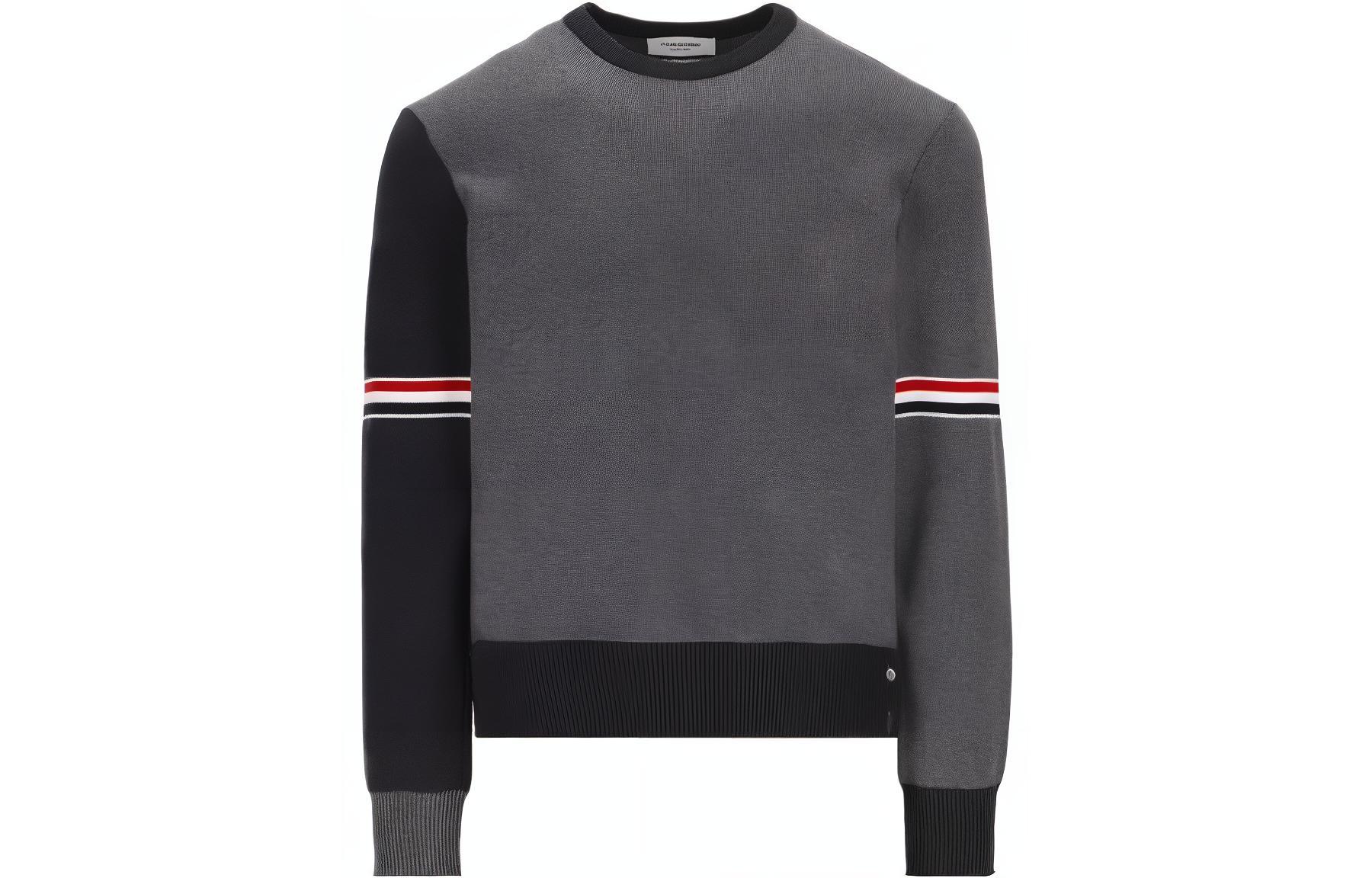 

Свитер с цветными блоками THOM BROWNE, серый
