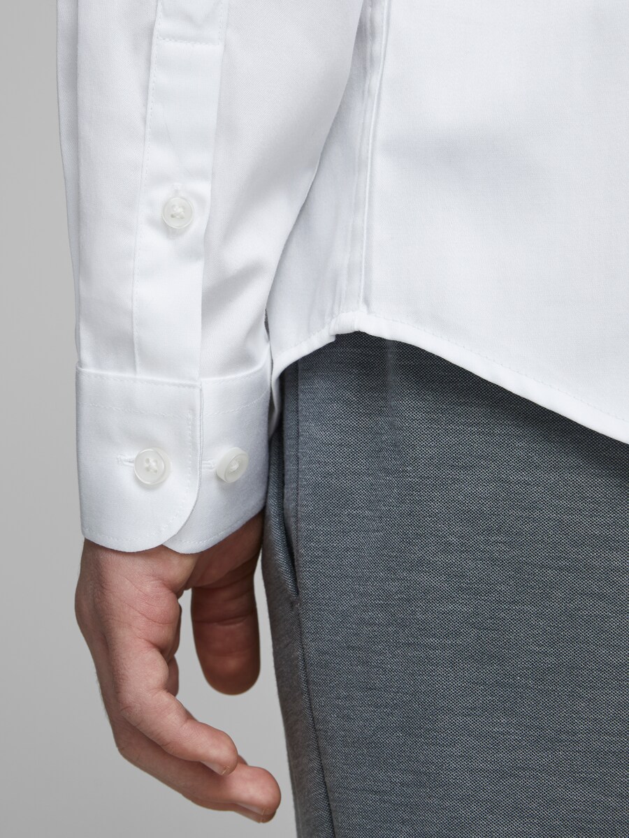 Рубашка на пуговицах классического кроя Jack & Jones Junior JJParmaJNR, белый — фото 4
