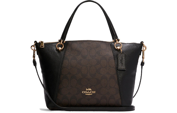 

Сумка-пельмень Kacey Canvas Leather, Сумка, Плечевая сумка, Кросс-боди Трампетс Женская Темно-коричневая и черная COACH