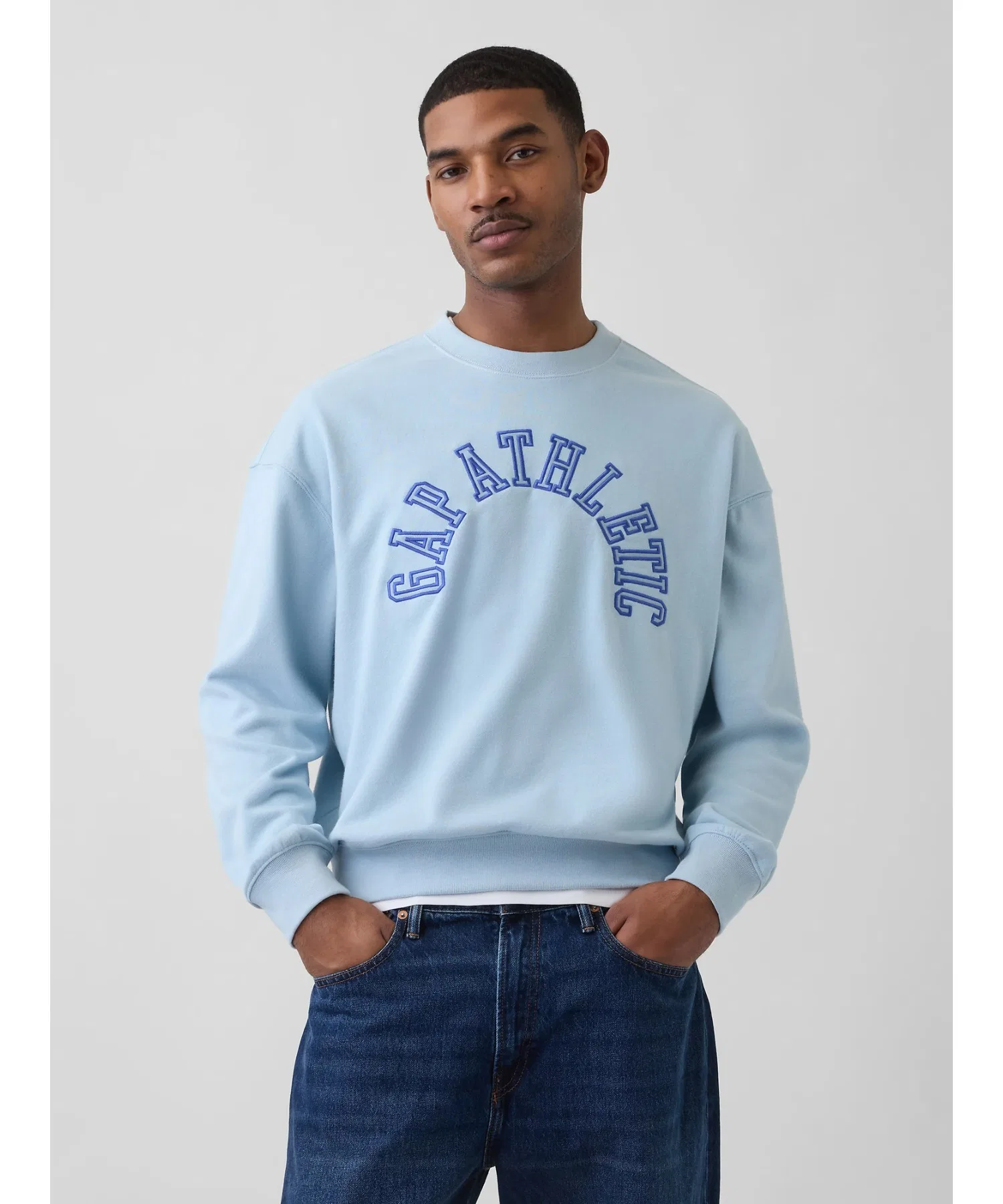 Винтажная мягкая махровая ткань French Terry, объемная спортивная толстовка GAP.