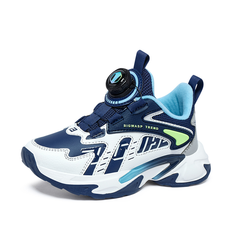 Детские повседневные кроссовки Low-Top Kids BIG WASP, черно-серые, из зимнего длинноволокнистого хлопка — фото 4