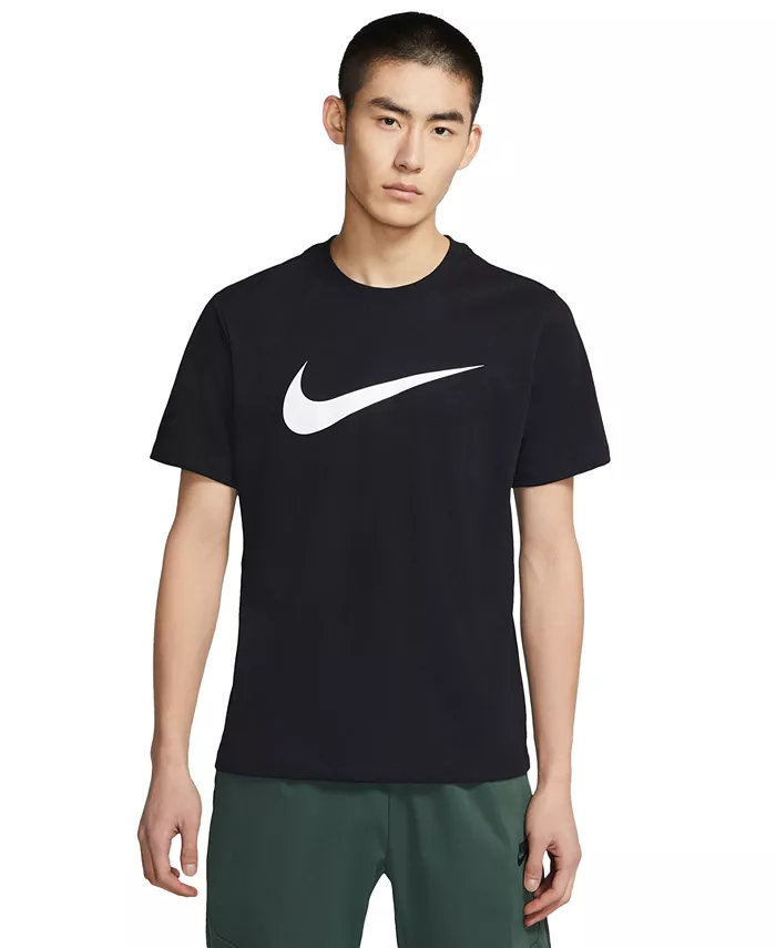 

Спортивная футболка с коротким рукавом и круглым вырезом Swoosh для мужчин Nike, черный