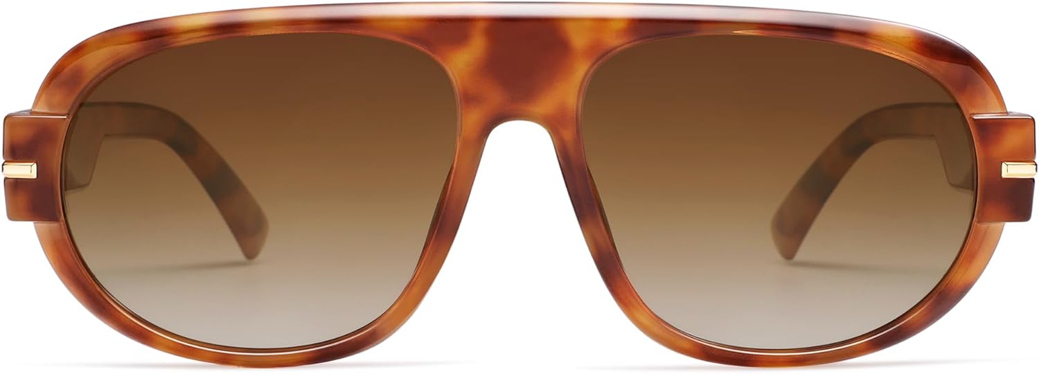 

Солнцезащитные очки-авиаторы VANLINKER в стиле ретро 70-х для мужчин и женщин, винтажные поляризованные квадратные авиаторы VL9841, C3-polarized Gradient Brown Lens/Yellow Tortoise Frame