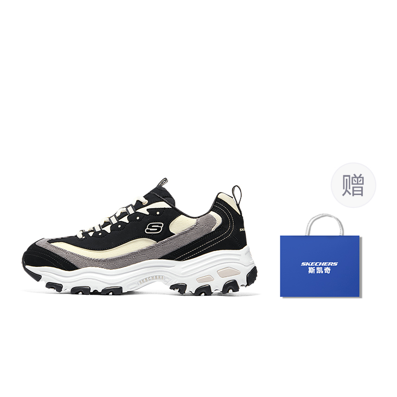 

Skechers Низкие, износостойкие, амортизирующие кроссовки D'LITES 1.0, мужские, черно-белые