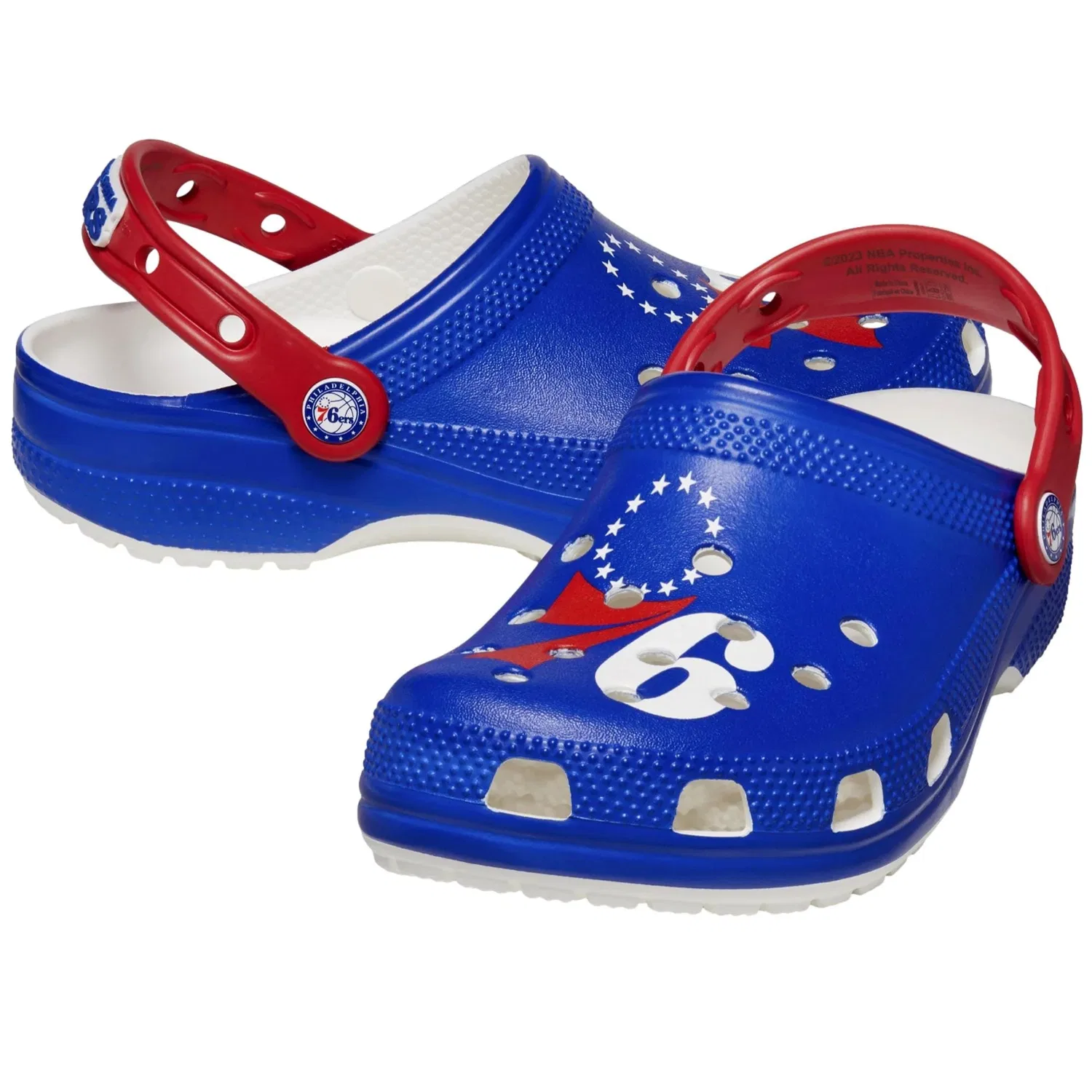 Мужские сабо Crocs NBA Classic, Philadelphia 76ers, синие — фото 2