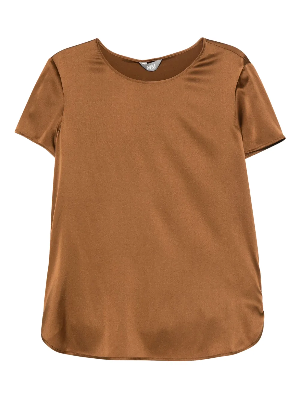 

Атласный топ с короткими рукавами MAX MARA, коричневый