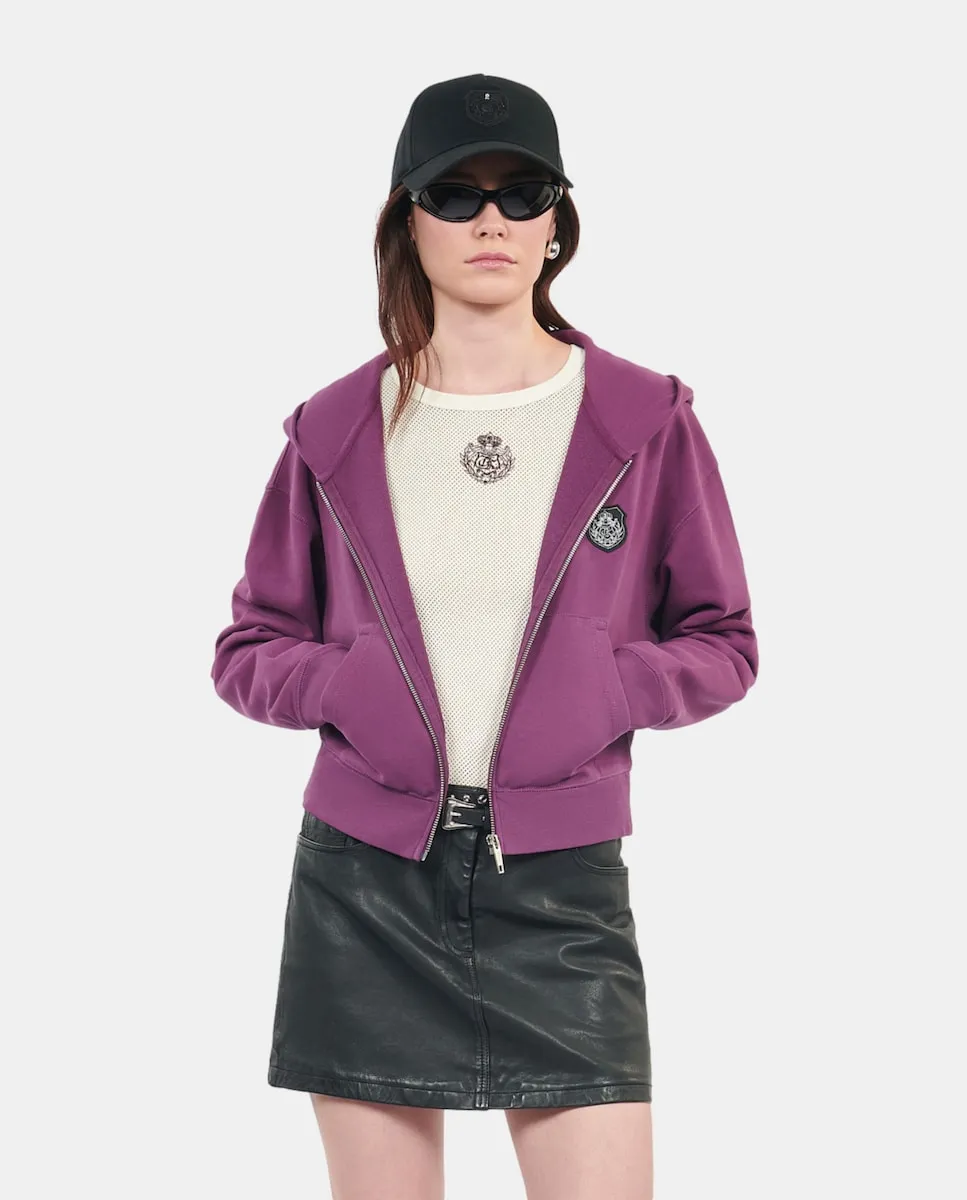 

Женская толстовка с капюшоном и застежкой-молнией The Kooples, пурпурный