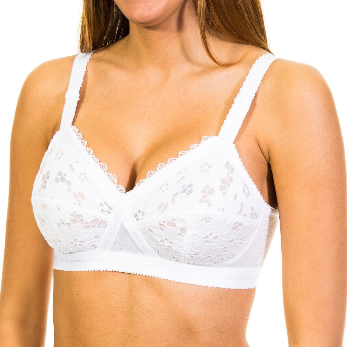 

Бюстгальтер без бретелей с чашками и кружевом p001z Playtex, белый