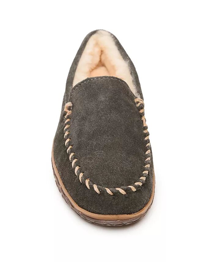 Мужские замшевые тапочки Tobie из овчины Minnetonka, серый — фото 4