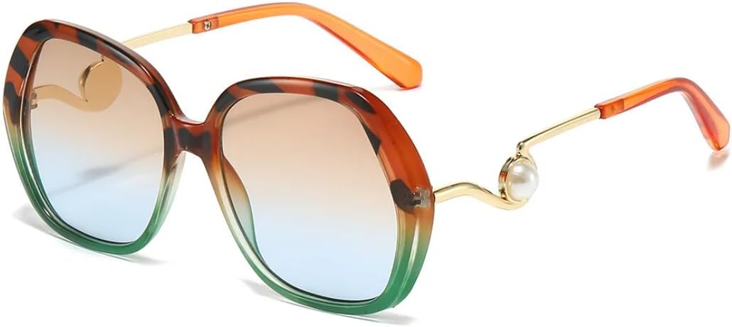 

Женские солнцезащитные очки с многоугольными боковыми жемчужными вставками и металлической оправой неправильной геометрической формы, с аксессуарами на дужках TVTBBVV, 3247-c5