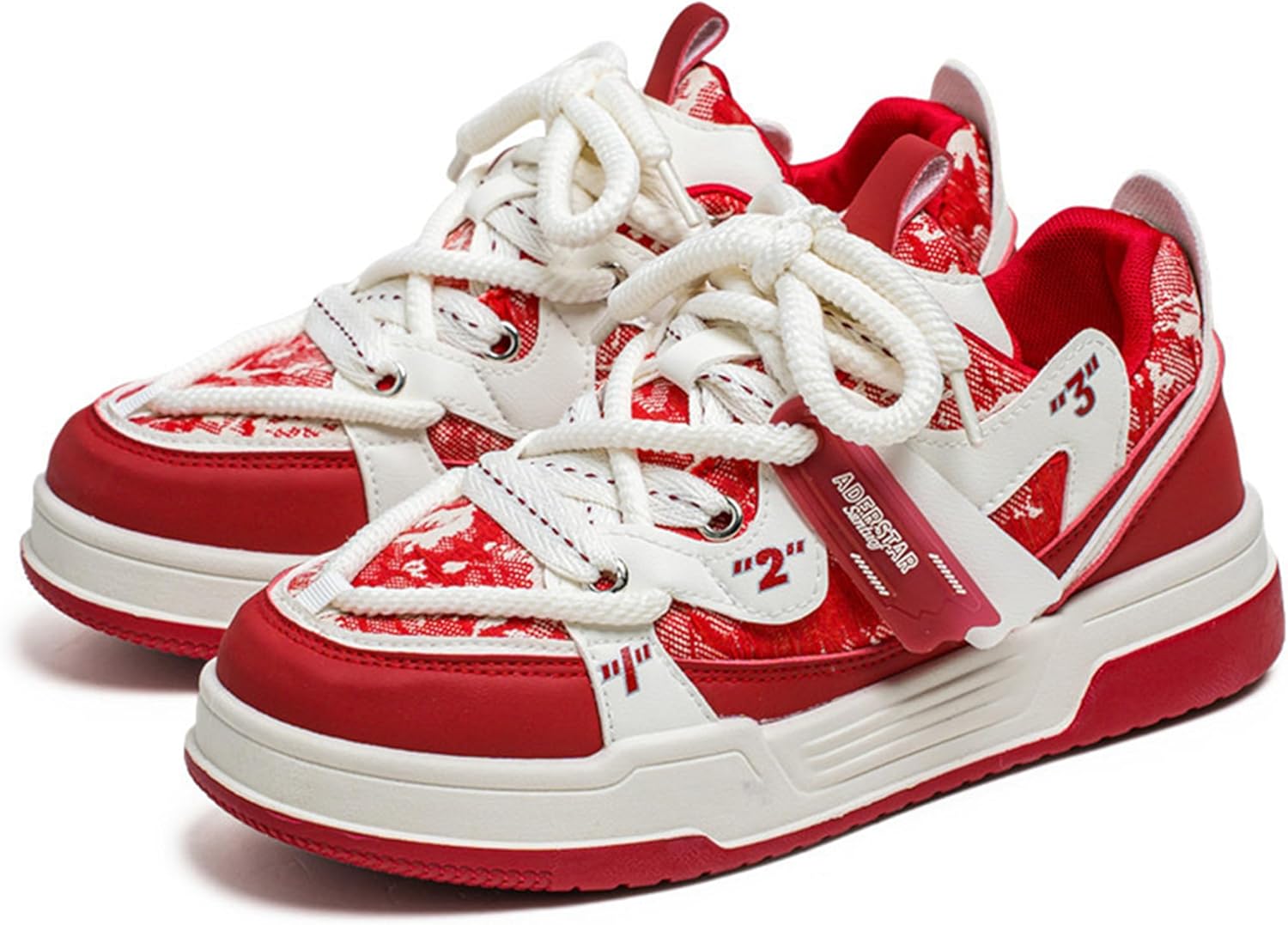 

Мужские ретро кроссовки с цветными блоками, повседневные прогулочные туфли на толстой подошве Floette, красный